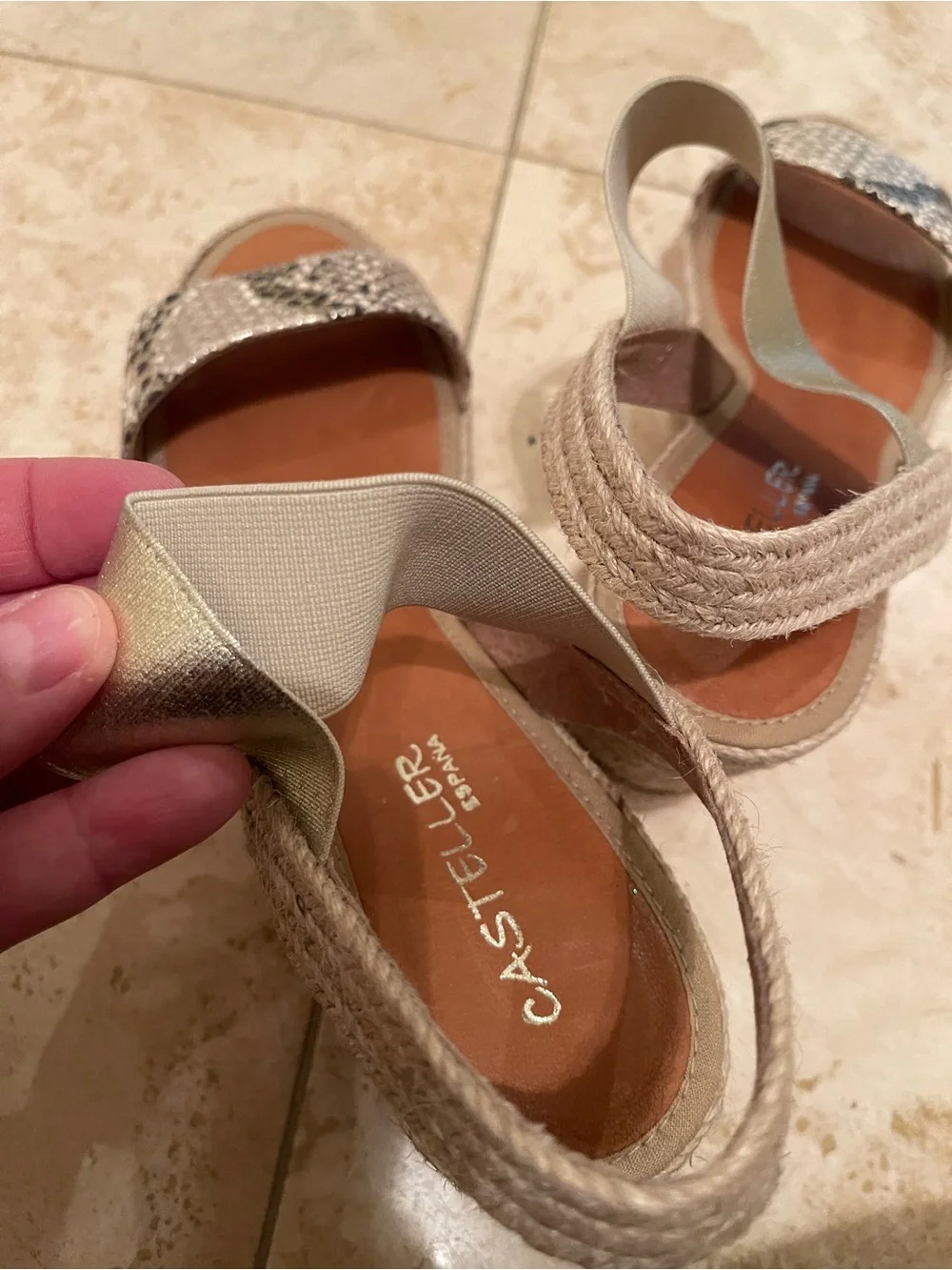NWOT Casteller Made in Spain Wedge Espadrille Sandals in sz 41
